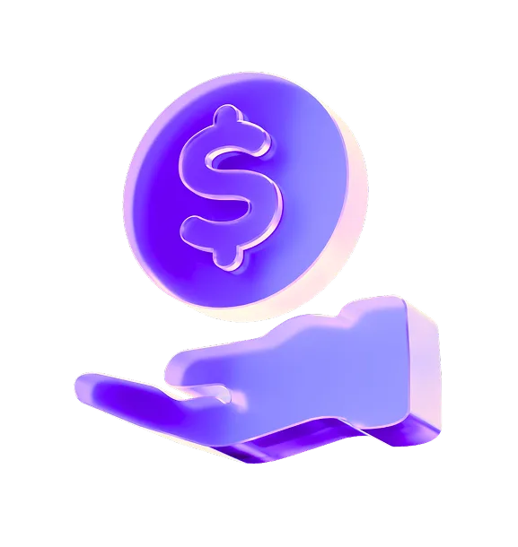 Purple 3d hand coin